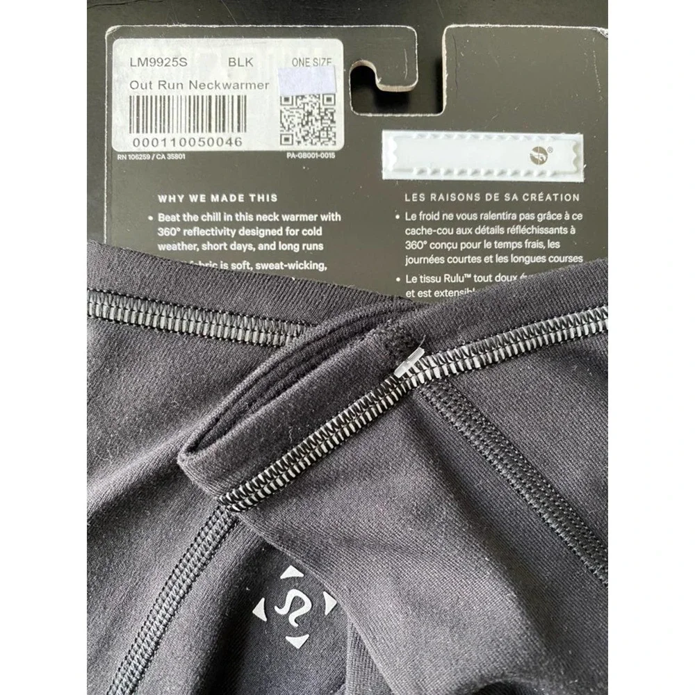 Lululemon Out Run Neckwarmer. NWT. Black. One size. Unisex. - Picture 4 of 4